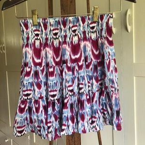 Rue21 Ikat Print Lined Skirt Smocked Waistline S